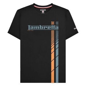 Lambretta Mens SS25 Racing Stripe T-Shirt / Black